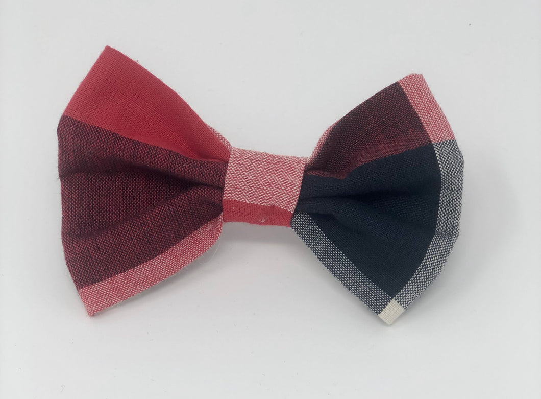 Red and Blue Plaid Pet Bow Tie